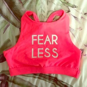 Fearless pink sports bra